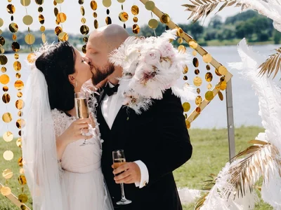 Animation photobooth GlamBooth Studio lors d’un mariage élégant dans les Yvelines